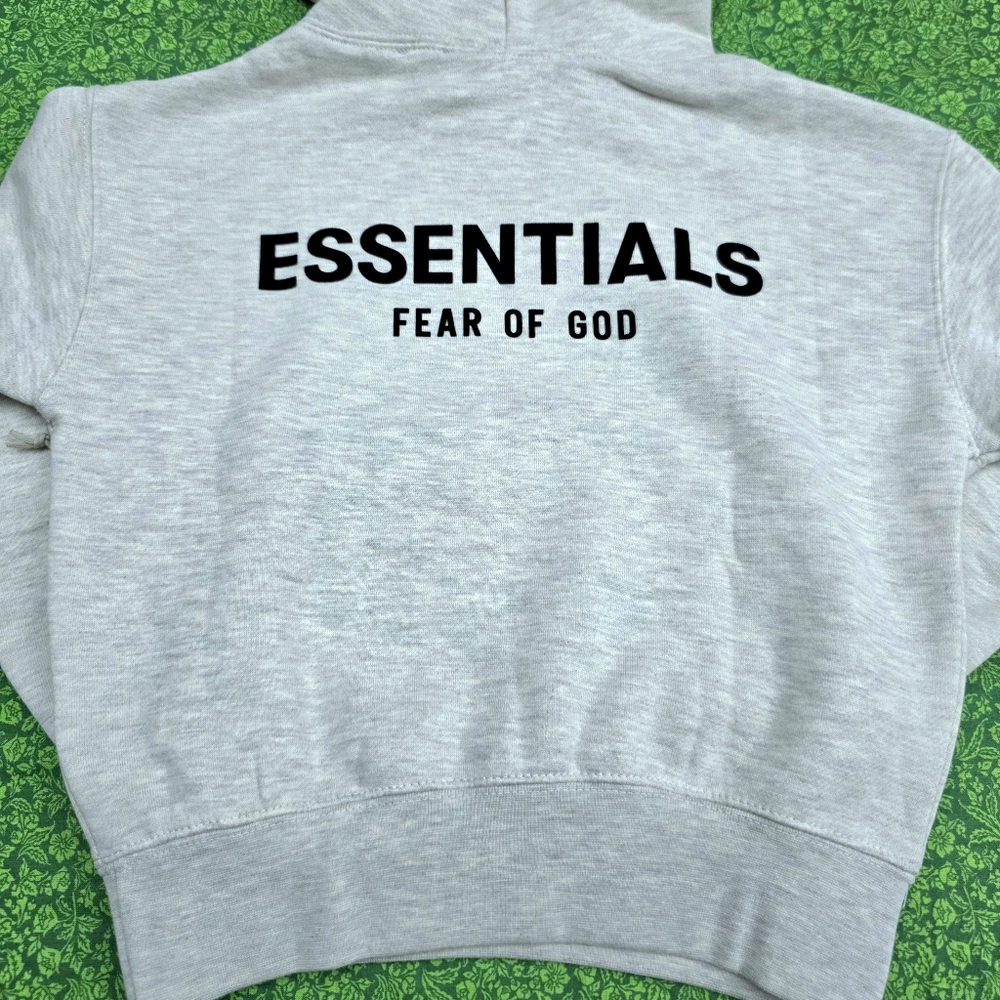 Essentials Light Oatmeal Hoodie Sweater for Kids - Picture 10 of 16